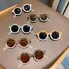 Children Boy Girl Leopard Double Color Cartoon Bear Shape Round Sunglasses Kids Vintage Sunglasses UV400 Protection Classic