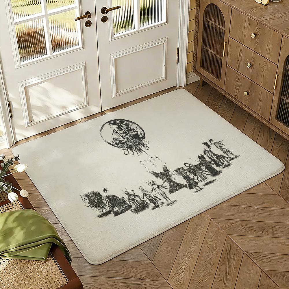 Rock Music Floor Mat Soft Thickened Absorbent Non-Slip Bedroom Living Room Door Mat Home Decor Flannel Rugs