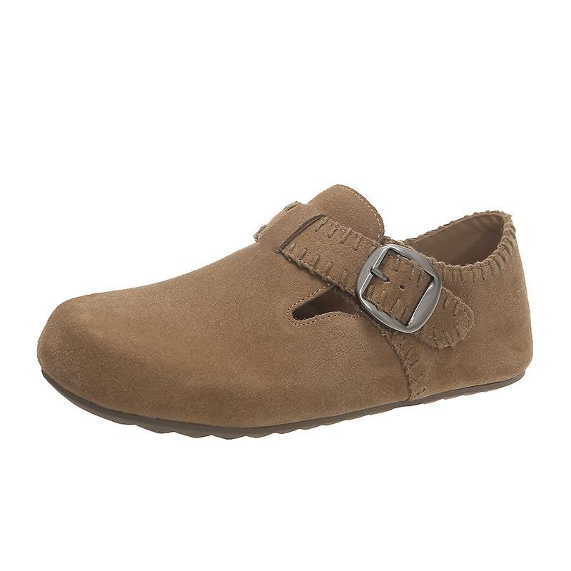 Retro flat bottom women's spring new versatile fashion one-pedal casual toast single shoes