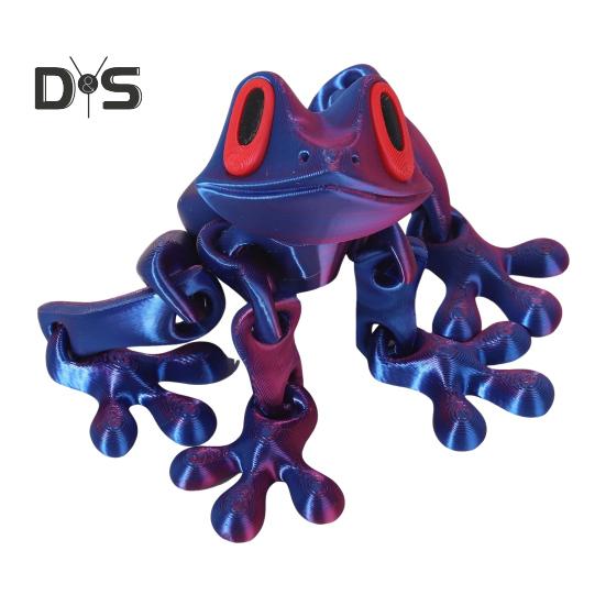 3D Printed Magnetic Frog Articulated Frog with Movable Joints Flexible Animal Stress Relief Toy for Home Office Refrigerators Desk Decoration