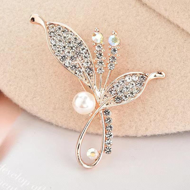 

Элегантная женская брошь с кристаллами и жемчугом - Модная булавка-корсетный аксессуар