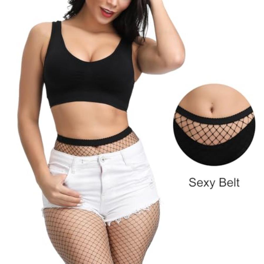 2/4/8 Pack Fishnet Stockings Women High Waist Tights 2/4 Styles Fishnet Tights Pantyhose