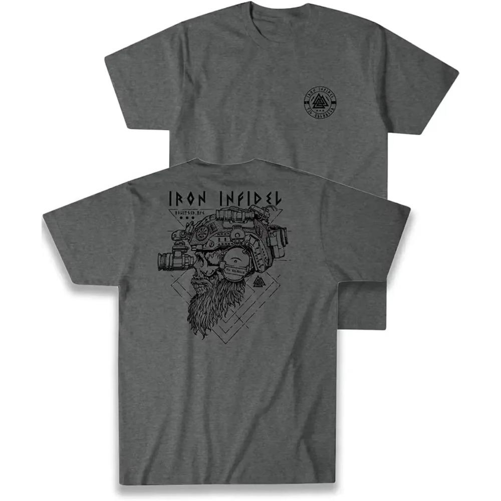 Bis Walhalla Shirt American Beard Warrior Taktisches Totenkopf T-Shirt Neu 100% Baumwolle Kurzarm O-Ausschnitt T-Shirt Lässiges Herren Top