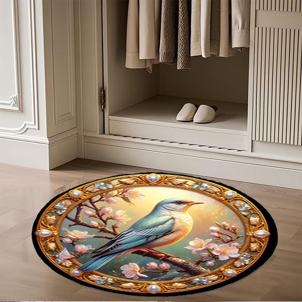 1pc home carpet design for office decor gift living room bedroom non slip colorful hummingbird flowers rug