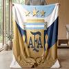 Argentina Football Printed Flannel Blanket Skin Friendly Warm Decorative Throw for Indoor Couch Bed Daily Use