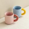 Candy color cup contrasting color mug household ceramic cup water cup tea cup simple restaurant straight coffee cup