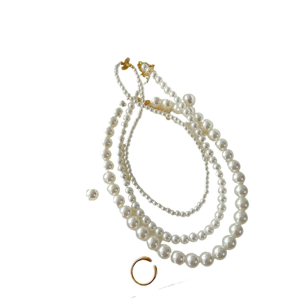 Beige Pearl Necklace Prop: Nail Art, Jewelry & Cosmetics Photography Background Decoration