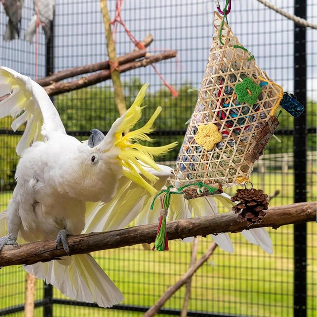 Bird Shredding Toys Parrot Shredder Play Center Mental Stimulation Chewing Toys For Foraging Training Boredom Release Breeding