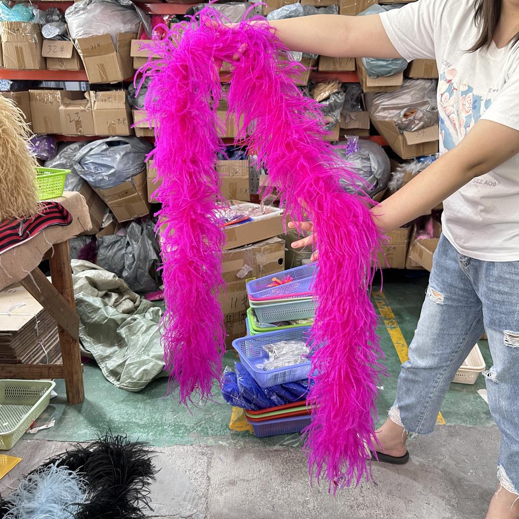 DIY 8 Ply Ostrich Feather Boas 4M for Craft Party Shawl Wedding Drees Clothes Carnival Stage Decor Fluffy Ostrich Plumes Scarf Trim