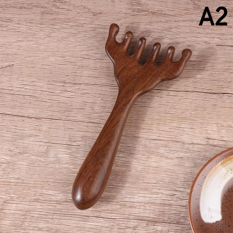 

Натуральная деревянная расческа с широкими зубцами и длинной ручкой, массажный меридиан, антистатическая головка, массажер с шестью когтями, способствует циркуляции крови A2