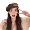 Women's Wool Beret: Autumn/Winter Solid Color Versatile Octagonal Hat - British Retro Style