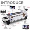 1:32 Extended Hummer Alloy Police Car Model Diecast Metal Toy Cars with Pull Back Sound and Light boys gift collectibles