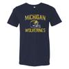 Michigan Wolverines Faded Football Helmet Canvas Triblend T Shirt