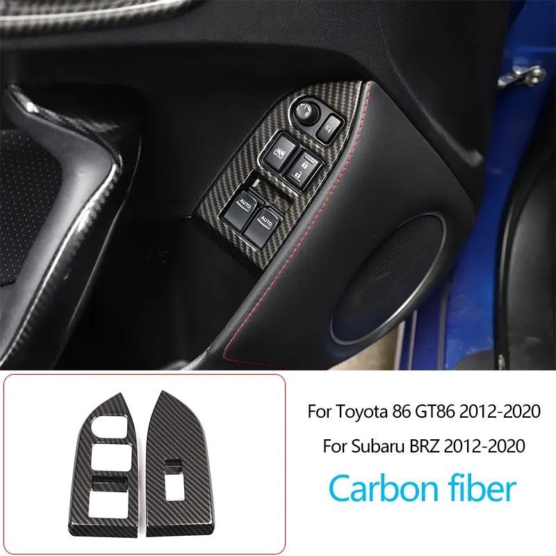 För Toyota 86/Subaru BRZ 2012-2020 ABS Kolfiber Interiörsats Instrumentbräda Mittkonsol Växelspakspanel Skydd Dekaler