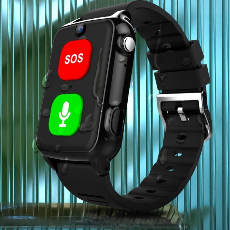 4G Smartwatch Big Button Large Volume Blood Pressure Heart Rate Temperature Monitor Accurate Position Elderly Bracelet