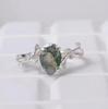 European & American Fashion Green Moss Agate Ring: Creative, Fresh, Sweet Hand Jewelry