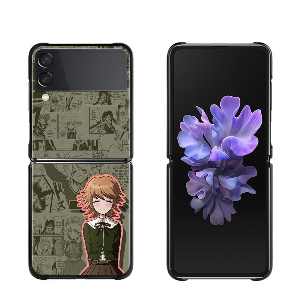Phone Protective Case For Samsung Galaxy Z Flip3 5g Back Cases For Samsung Z Flip Capa Black Shell Fundas Danganronpa Cartoon