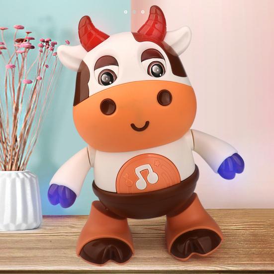 1/2Pcs Kids Electric Cow Toy with LED Light Music Singing Dancing Cartoon Dairy Cattle Toy Toddlers Interactive