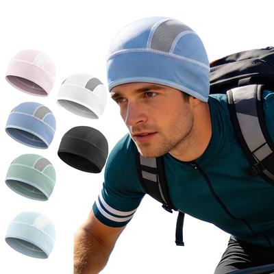 Motorradhelm-Innenkappe Atmungsaktives Netz Laufkappe Schweißabsorption Radsport-Kopfband für Männer Frauen Outdoor-Sport