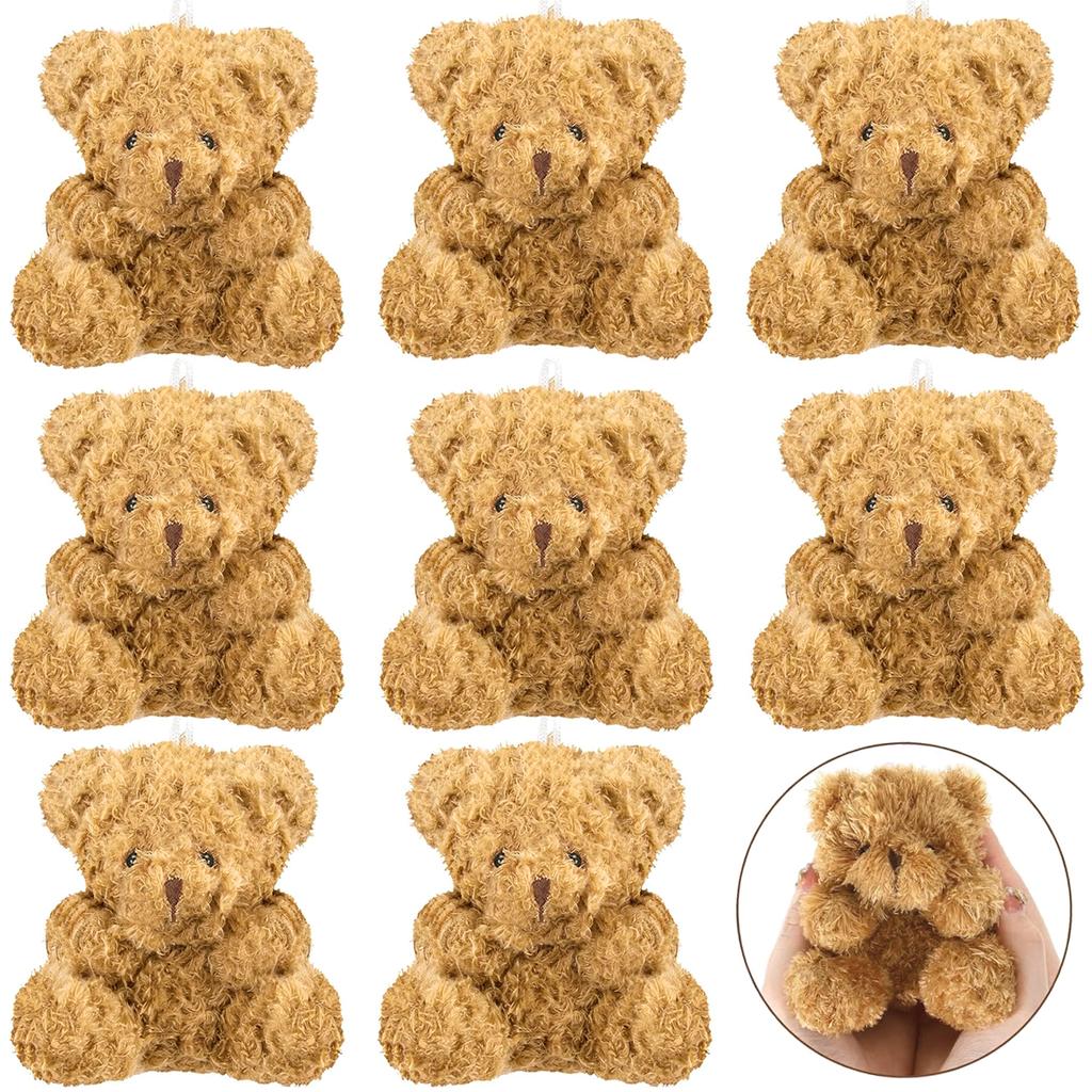 12-48Pcs Mini Plush Bears 4 Inch Small Bear Stuffed Animal Toys Tiny Fuzzy Bear Soft Bear Stuffed Doll for Birthday Party Favors
