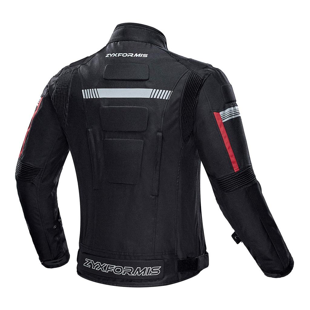[Zyxformis] Men's Motorcycle Jacket, All Season, Waterproof, Cold-Resistant, with CE Standard Protectors, Removable Thermal Liner, Breathable Ventilat