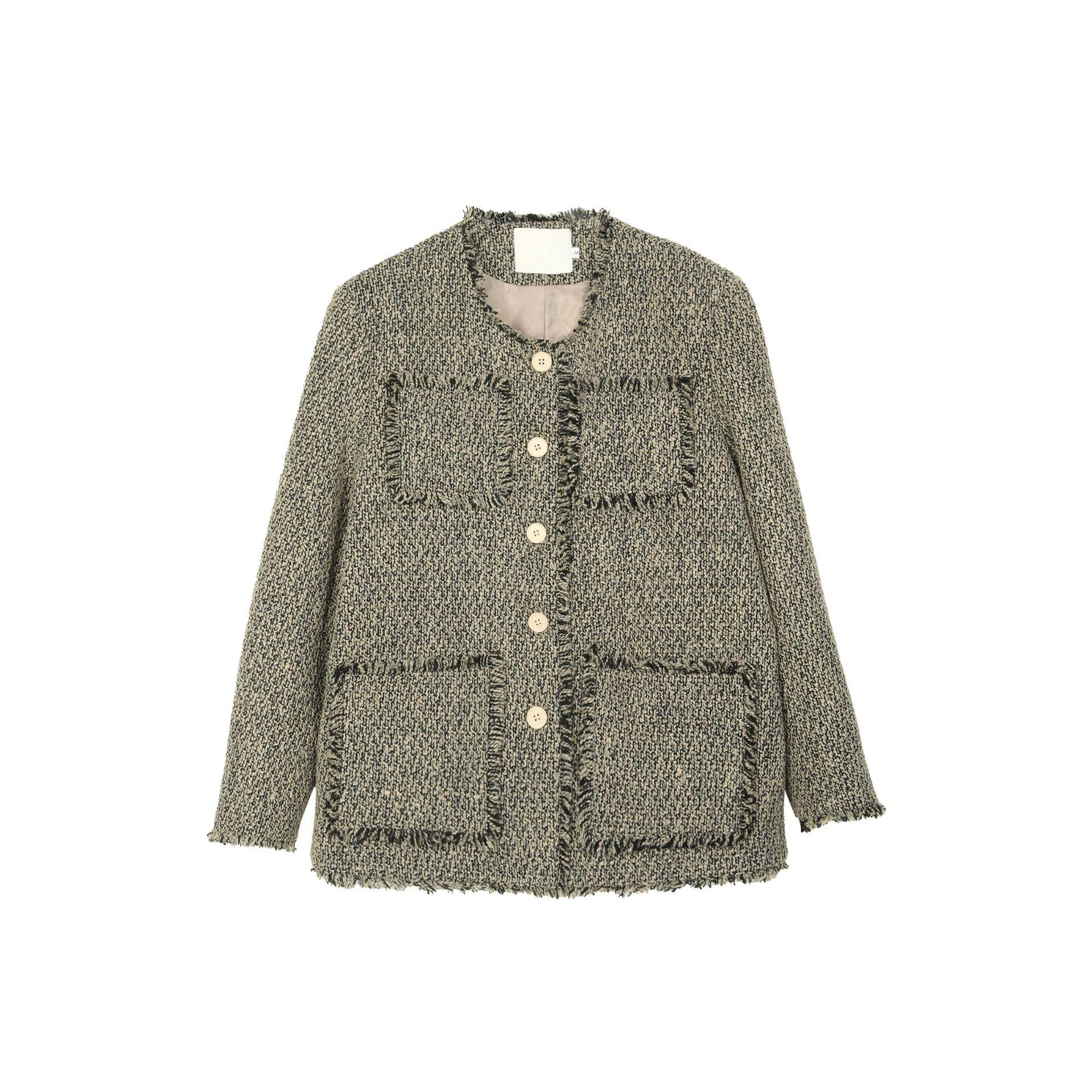 

Изысканная куртка в стиле Little Fragrant для женщин, осенний внешний топ с бахромой M