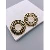 Exaggerated Round Alloy Hollow Earrings with Personalized Carving Patterns Earrings for Women