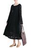 Hanmall Black Lace Long 7 Plus Loose Perfect for and Round Long Flare Fashion Dress, Sleeve, Colors, Women's, Sizes, Figure-Flattering, Casual, Fit,