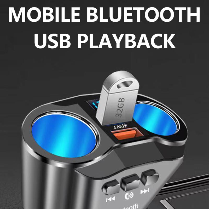 

A9 Wireless in-Car Bluetooth-compatible FM Transmitter Rotatable Radio Adapter MP3 Player 4.8A USB Car Charger for 12-24V Car Type A