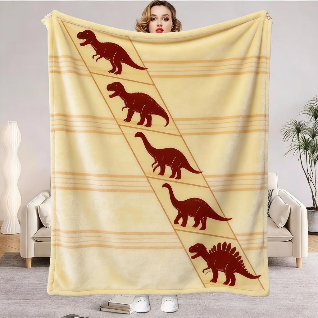 Colorful Dinosaur Friends Blanket - Cozy and Fun Design, Perfect for Any Room, Soft and Warm, Ideal Gift for Kids