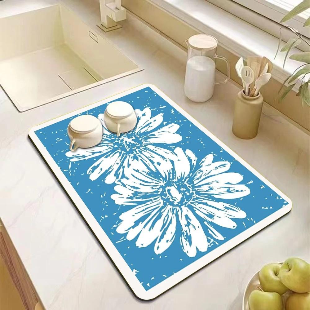 VIKAMA Dopamine Kitchen Accessories | Absorbent Kitchen Utensil Drain Mat | Coffee Maker Utensil Drain Mat | Utensil Mat