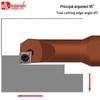 95° CNC Tool Holder with Small Head, Inner Hole D06-SCLCR06A16, Large Diameter Spring Steel Shank, Shockproof Boring.