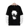Stampa Anime Death Note Nero/Grigio S-3XL Casual Manica Lunga