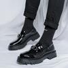 Fashion Dress Shoes Men Black PU Thick Sole Wear-resistant Casual Business Loafers European Social Shoes Size 38-46 Men Shoes