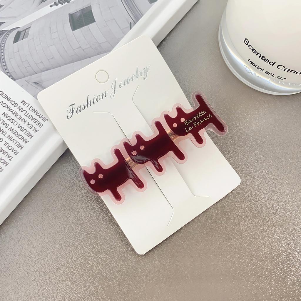 Koreanischer Haarclip, 6,5 cm, mit Essigsäure-Wassertropfen-Design, im Retro-Stil, niedlicher Katzen-Haarclip für süße Mädchen