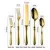 Abay 304 Stainless Steel Gourd Handle Gold Accent Cutlery Set