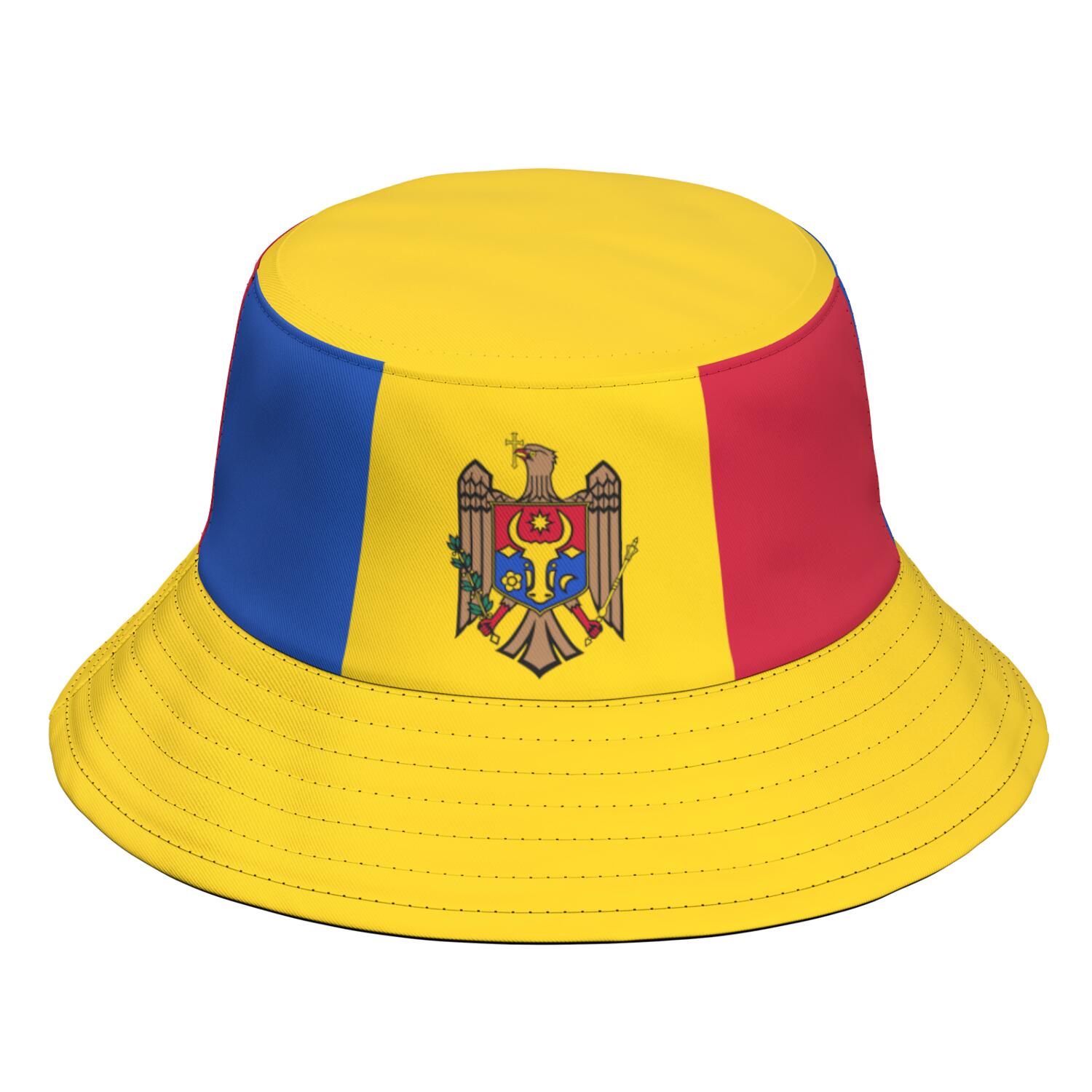 

Moldova Fisherman Hats Free Custom Made Name Number Bucket Cap Nation Flag Md Country College Print Photo Logo Headgear