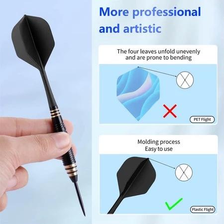 75% Transparent 2BA Darts 3 Stück Anti-Drop L-Form Flight Leichte Tragbare Darts für Treffen mit Freunden Indoor-Spiel