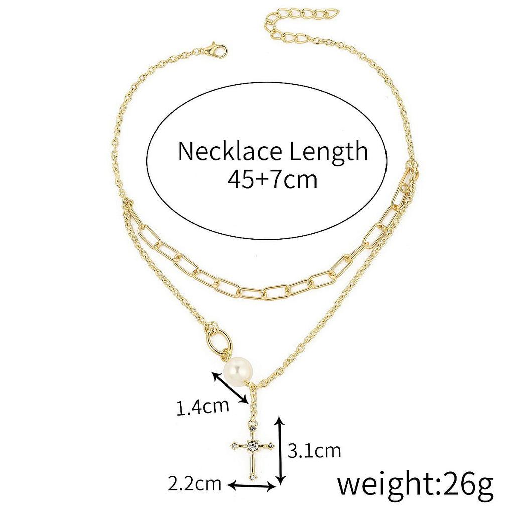 Necklace for Women Jewelry Cross Necklace Hundreds of Premium Feeling Baroque Cross Pendant Necklace Beautiful Elegant Necklace for Her