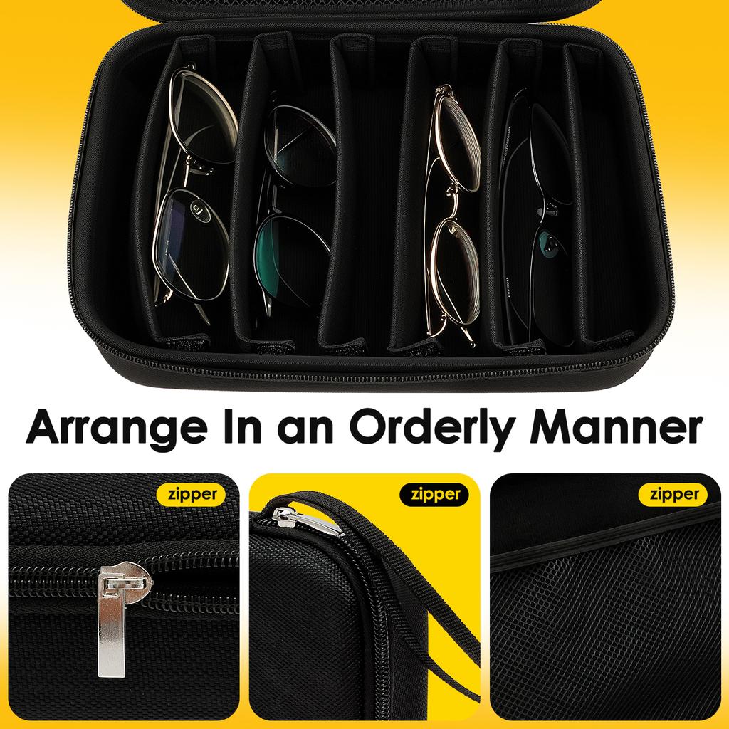 Travel Sunglasses Organizer Case Portable Zipper Sunglasses Protector Box Hard Shell Eyeglasses Storage Box Eyewear Accessories