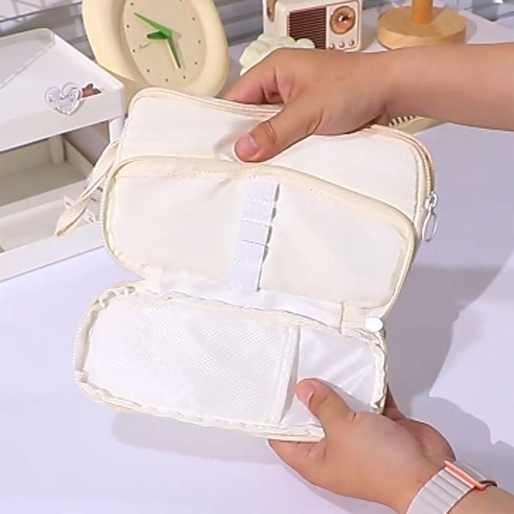 Double-layer Ladder Pencil Case Large Capacity Stationery Bag Kawaii Pencil Bag Boys Ang Girls