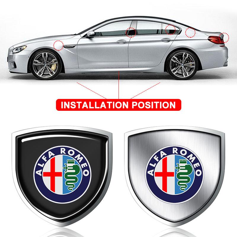 1Pcs 3D Metal Auto Door Shield Emblem Car Body Badge Sticker Styling for Alfa Romeo Giulia Giulietta MiTo Stelvio Tonale 4C 8C Disco Volante Gloria