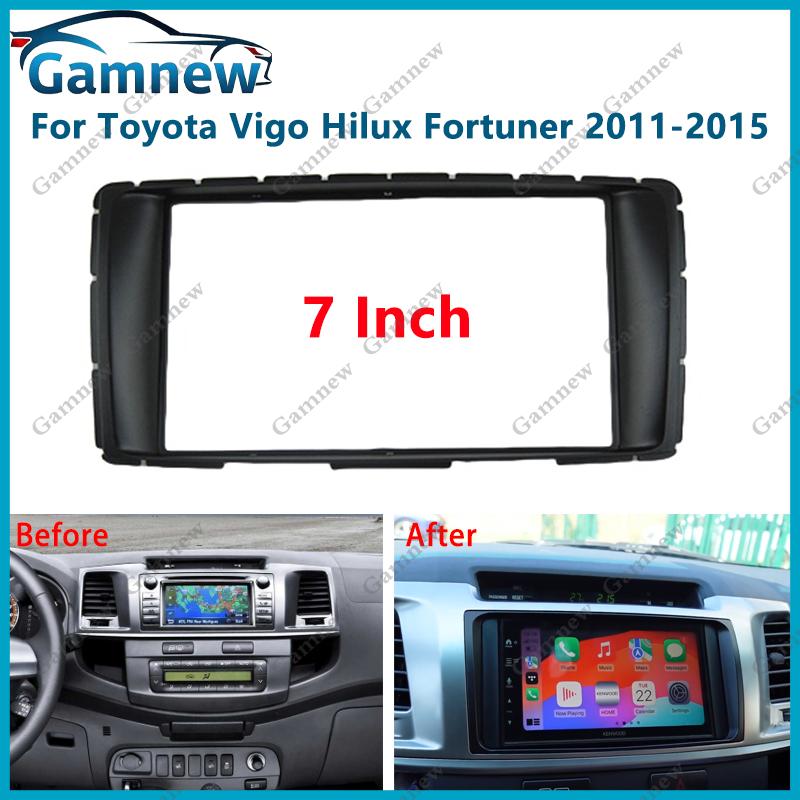 7 inch 2DIN Car Fascia Radio Panel For Toyota Vigo Hilux Fortuner 2011-2015 Frame Kit Install Facia Face Plate