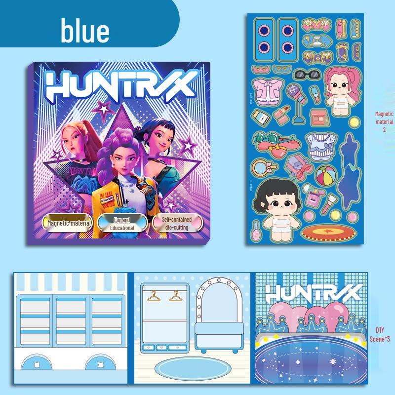 Demon Hunter Girls Magnetic Dress-Up Quiet Book - DIY Creative Decompression Toy