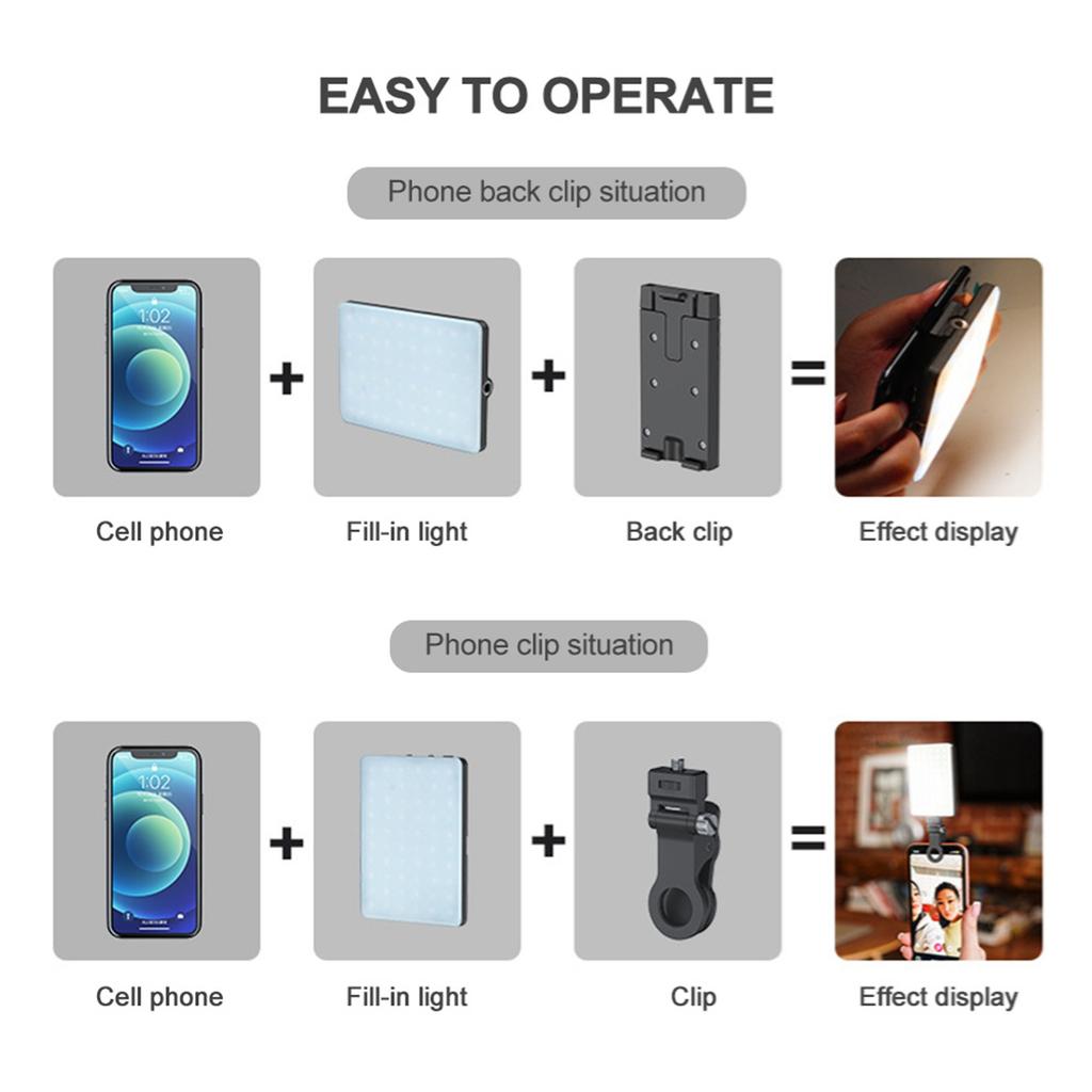 5W RGB Photography Lamp Bi Color LED Light Pocket Vlog Light 2500K 9000K Color Temperature Dimmable with LCD Screen 78