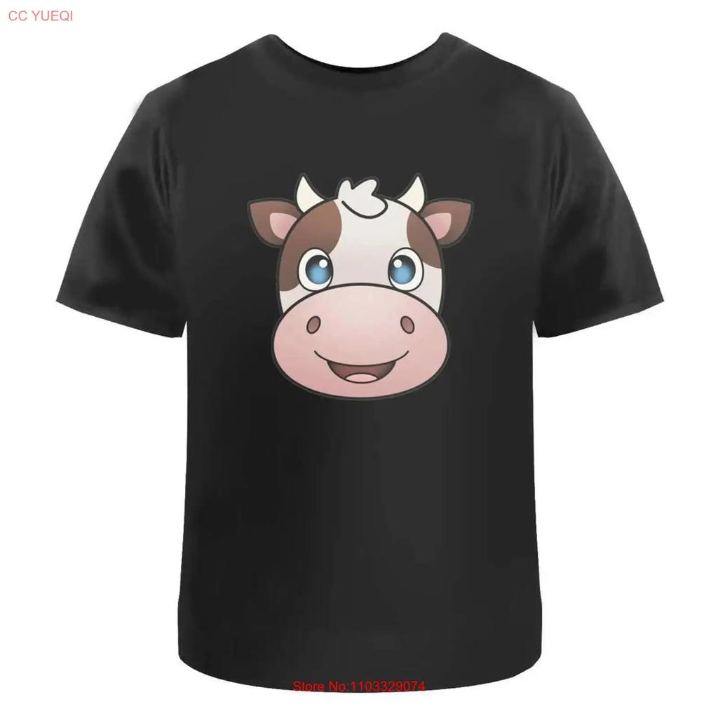 Happy Cow Face T Shirt 100 Cotton S 2XL TA040797 Vintage Washed Slightly Homme Casual Streetwear Versatile Unisex Soft