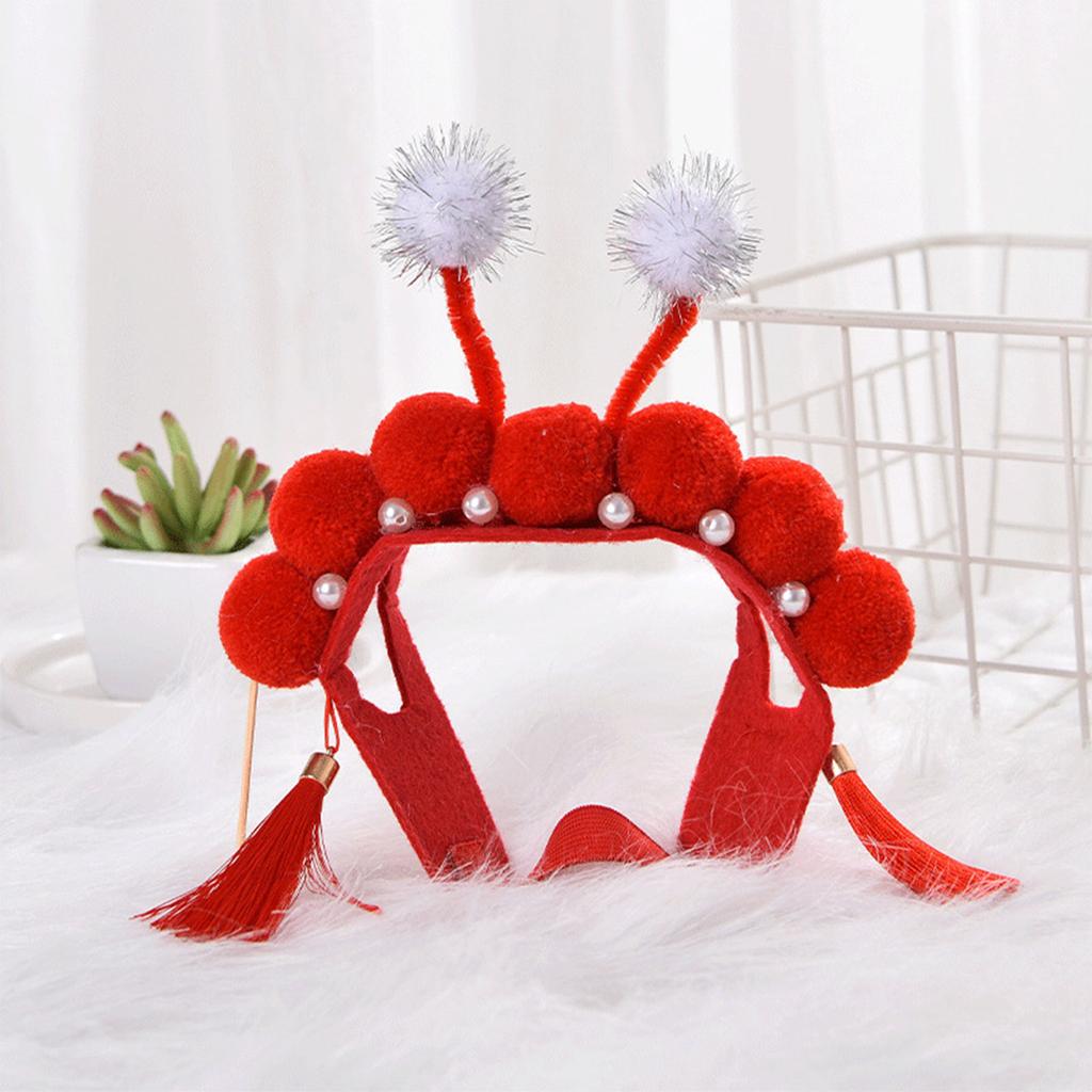 Süßes Weihnachts-Stirnband mit chinesischer Oper für Katzen und Hunde, Kostüm, Cosplay, chinesische Oper, Kopfbedeckung, Hunde- und Katzenzubehör