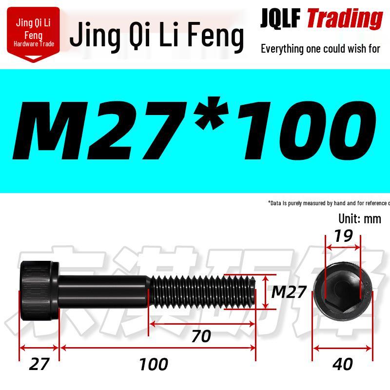 M20-M27 High Strength Blackened Hex Socket Head Cap Screw with Knurled Cylindrical Half Thread