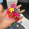 100pcs Felt Cloth Flower Applique Stickers Mixed Color Petal Stickers Children DIY Scrapbook Decoration DIY Hair Clips Daily Toy