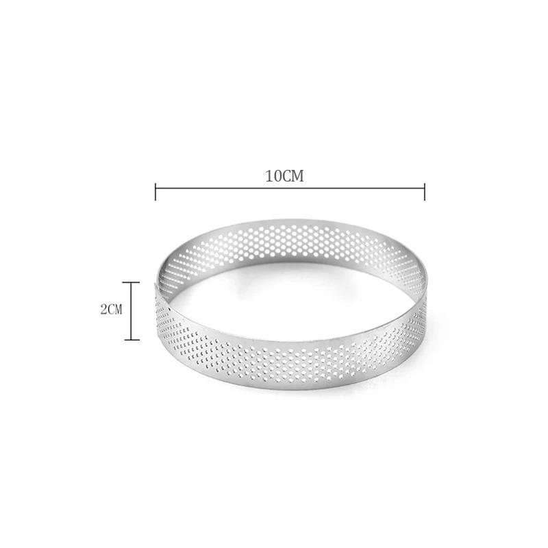 

Stainles Steel Mini Tart Ring Tartlet Mold 6 /8 /9 /10CM Small Circle Cutter Pie Heat-Resistant Perforated Cake Mousse